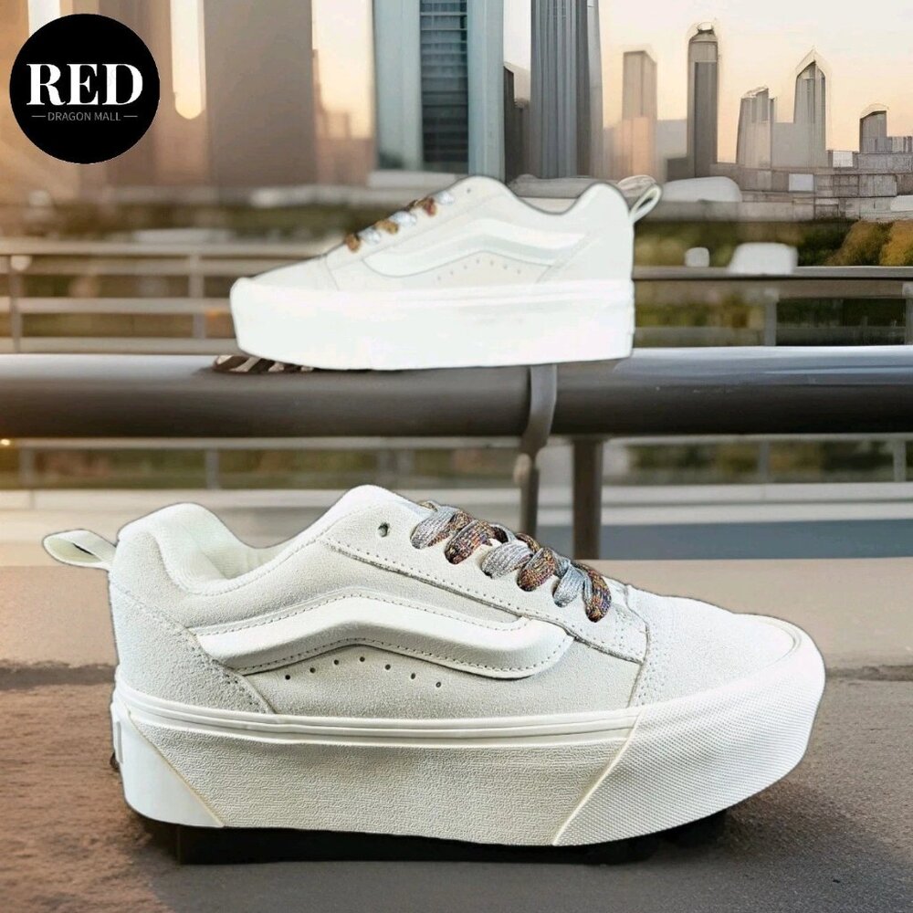 Vans Knu Stack Chunky Platform Sneakers White - Women's Size 7.5 / Men's Size 6